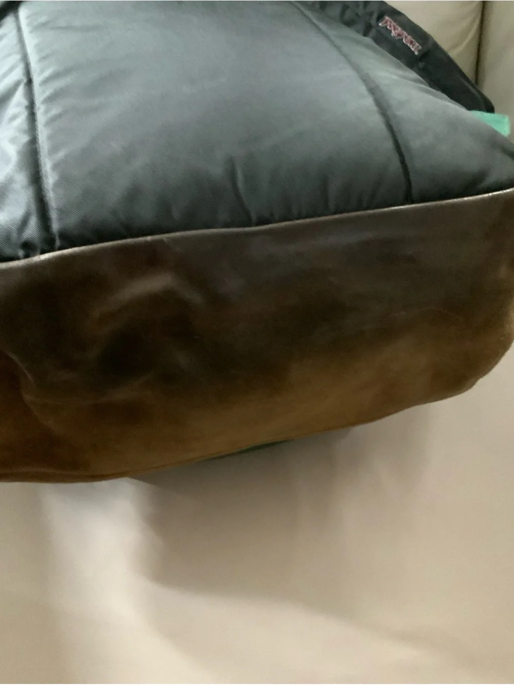 VTG Jansport 90s Backpack Suede Leather Bottom. School, work, hiking.
